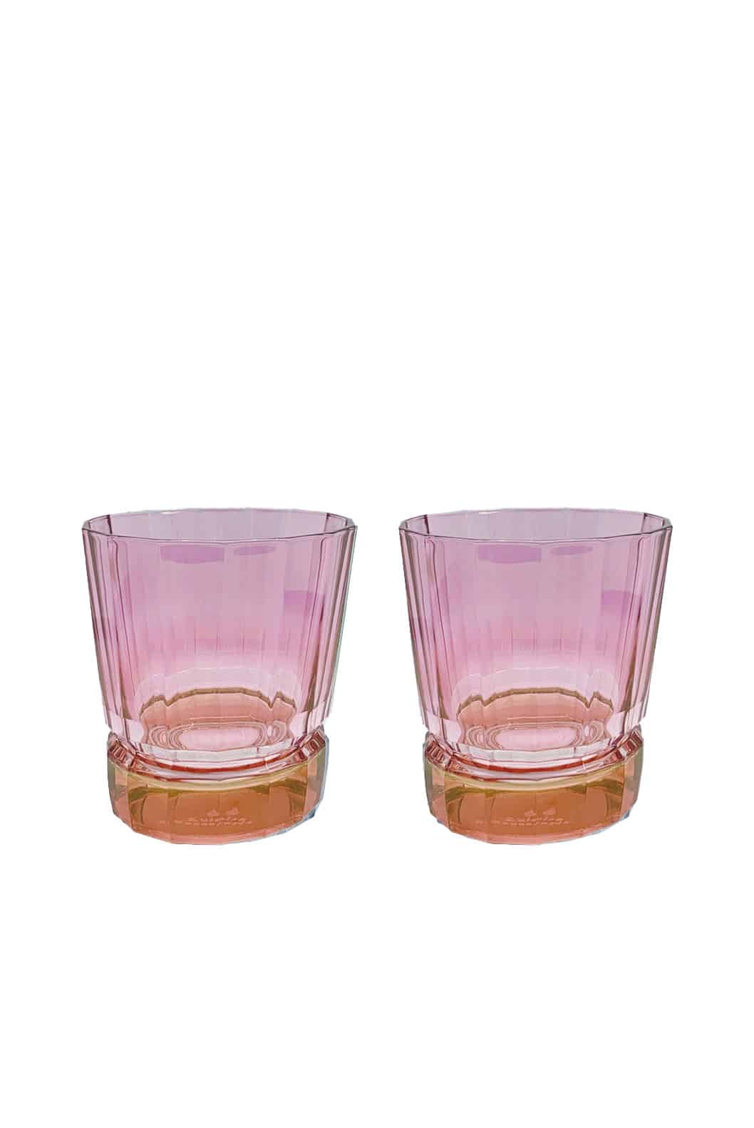 Luisa Beccaria Shade Red To Pink Set Di Due Bicchieri Duccio Piccoli Con Base