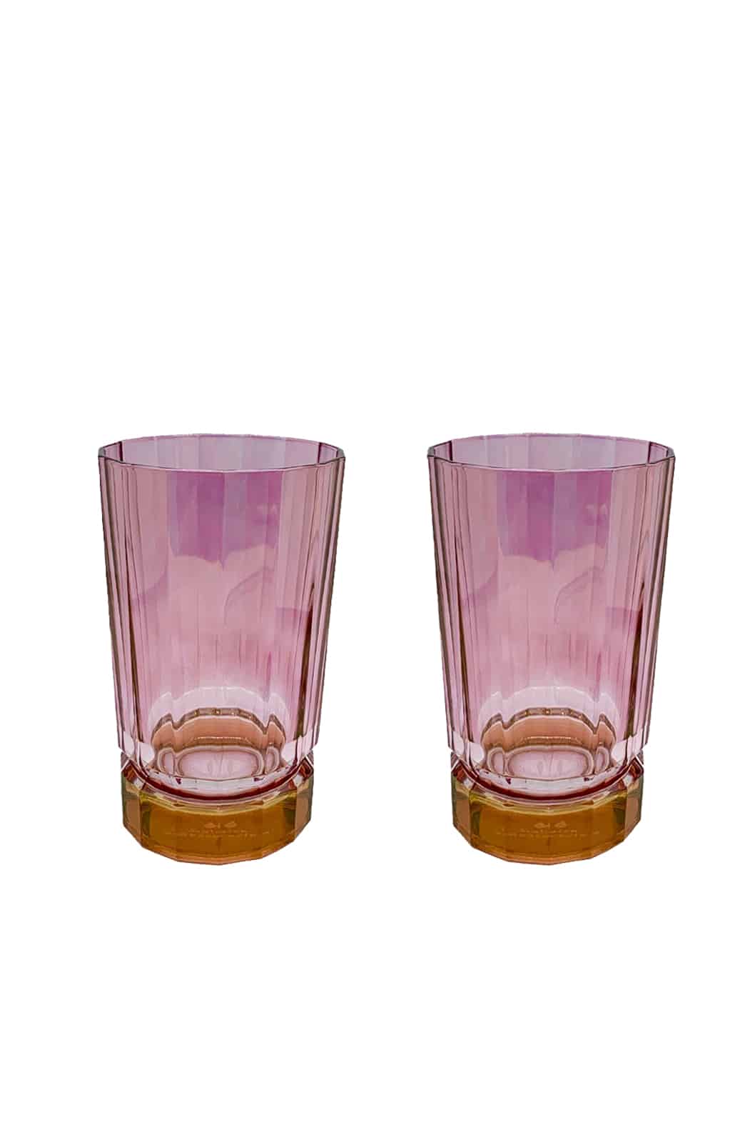 Luisa Beccaria Shade Red To Pink Set Di Due Bicchieri Grandi Duccio Con Base