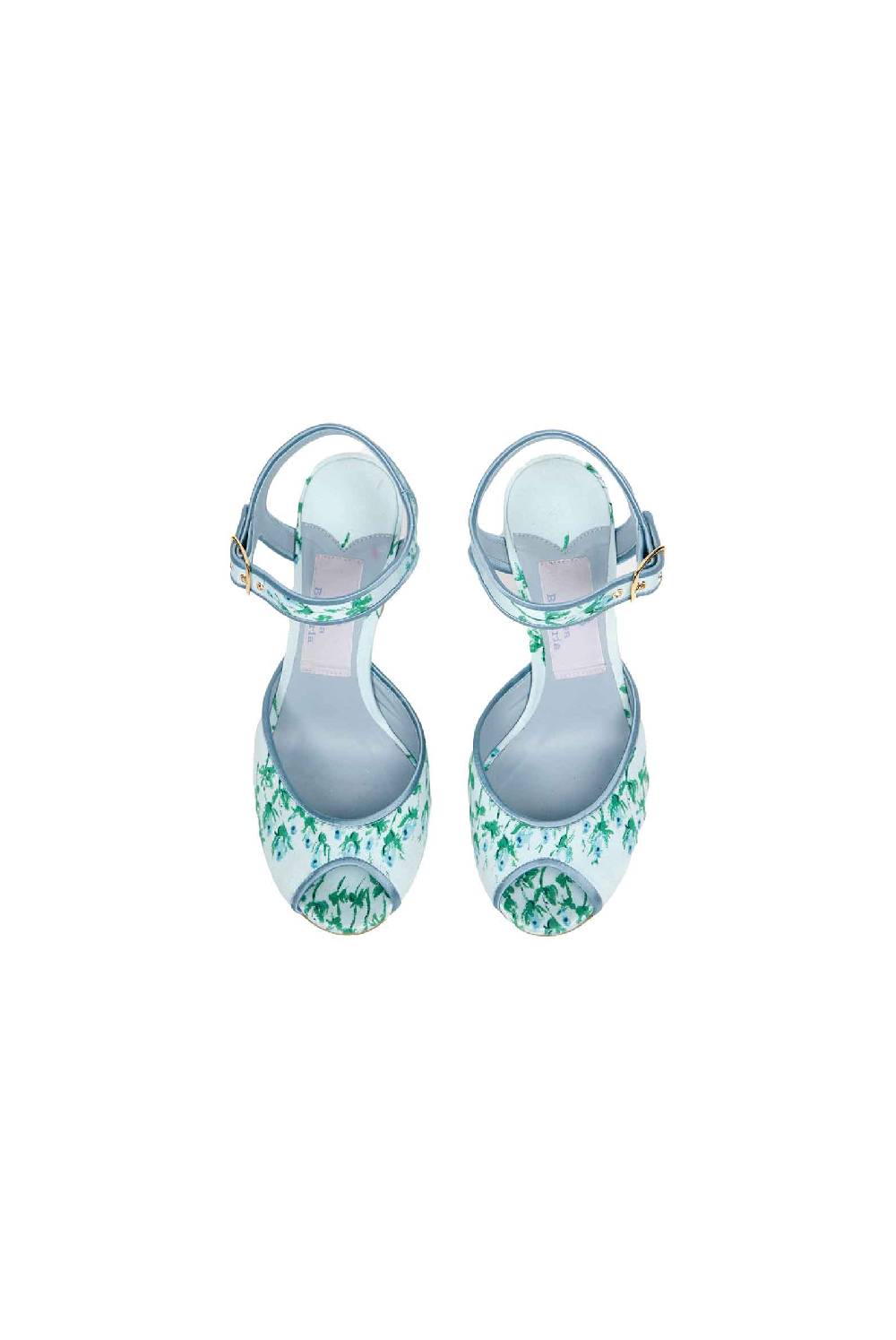 Luisa Beccaria Tacchi A Punta Aperta A Righe Fiorite Blu