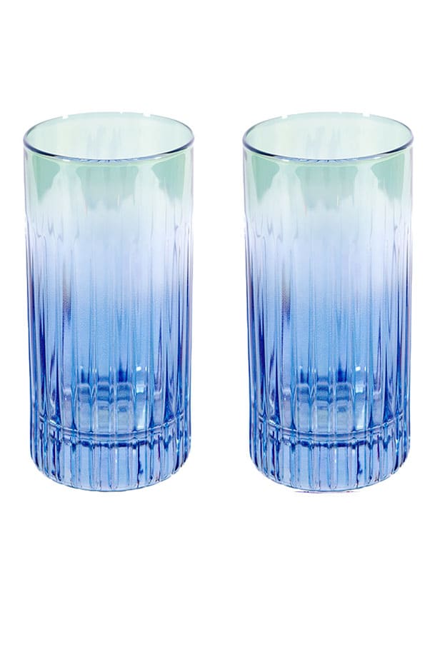 Luisa Beccaria Tonalità Blu Al Verde Set Di Due Grandi Bicchieri Tumbler