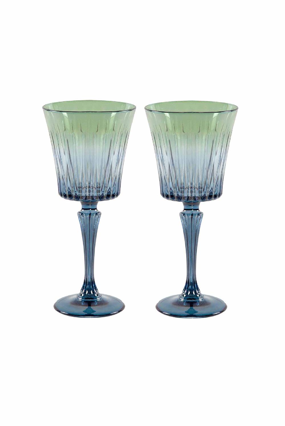 Luisa Beccaria Tonalità da blu a verde Set di due bicchieri d'acqua Domina