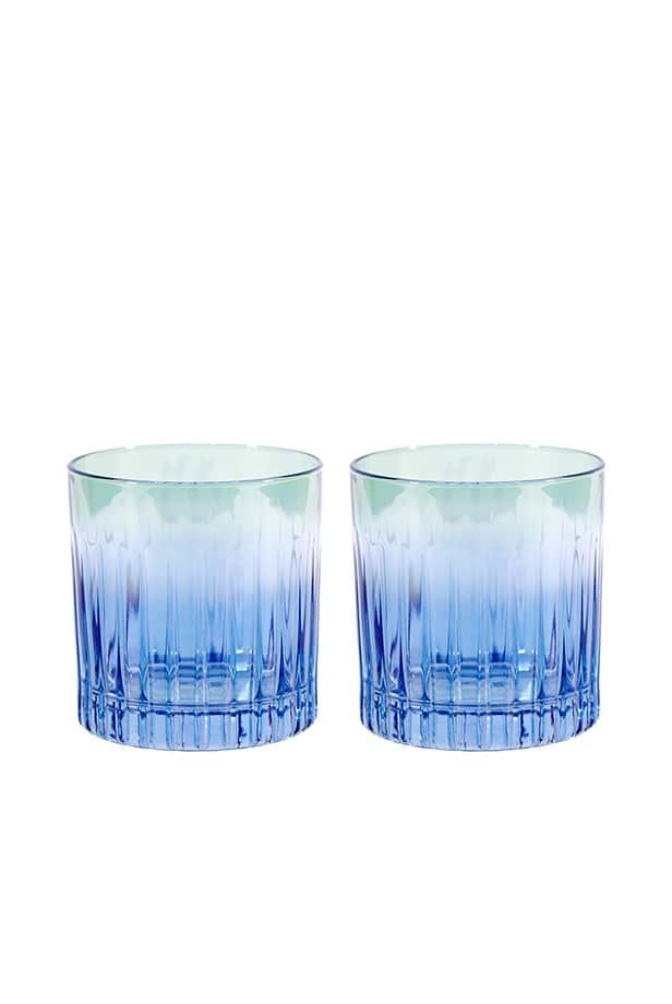 Luisa Beccaria Tonalità dal blu al verde Set di due piccoli bicchieri