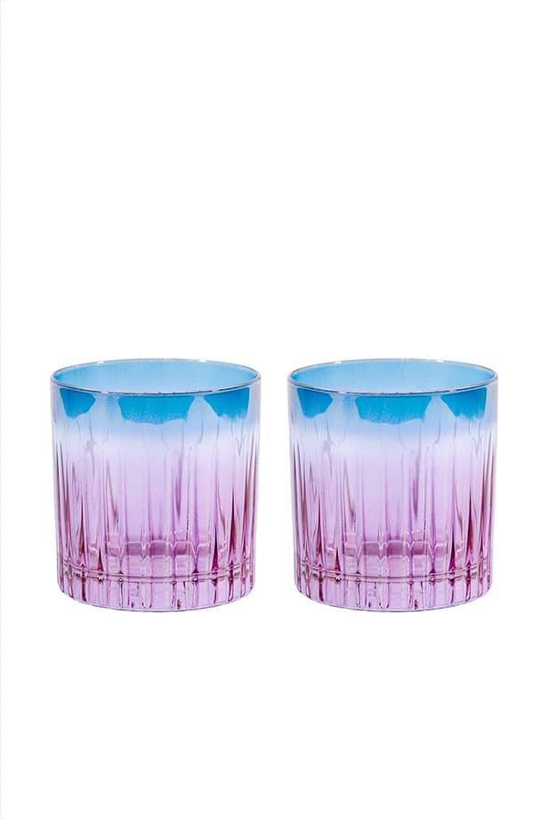 Luisa Beccaria Tonalità dal viola al blu Set di due piccoli bicchieri