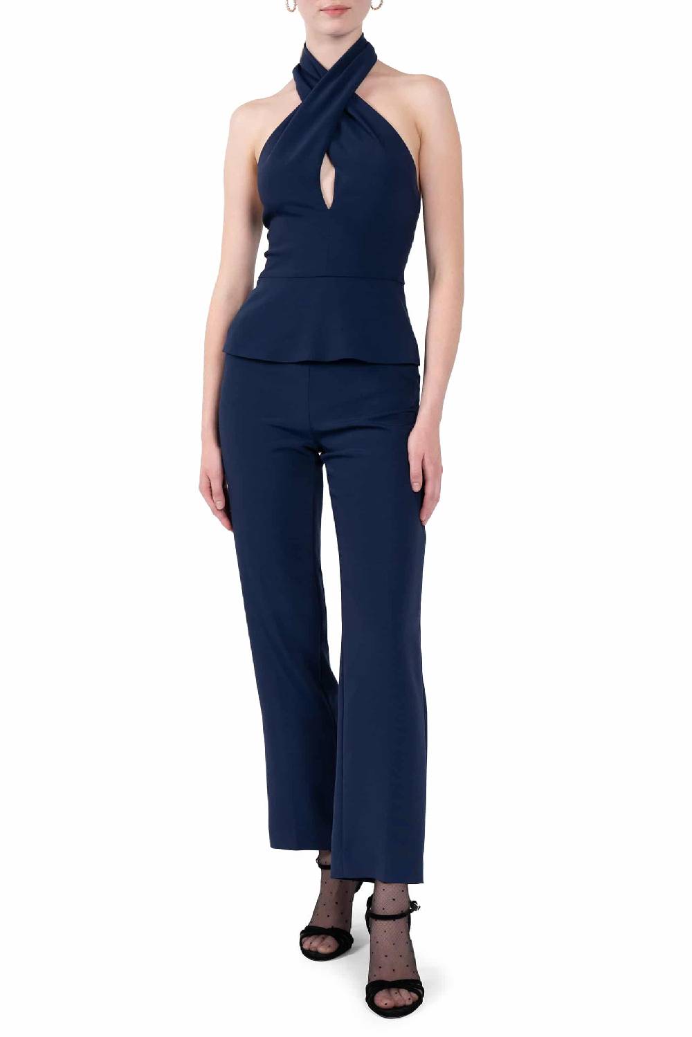 Luisa Beccaria Top Elasticizzato In Cady Con Scollo All'americana