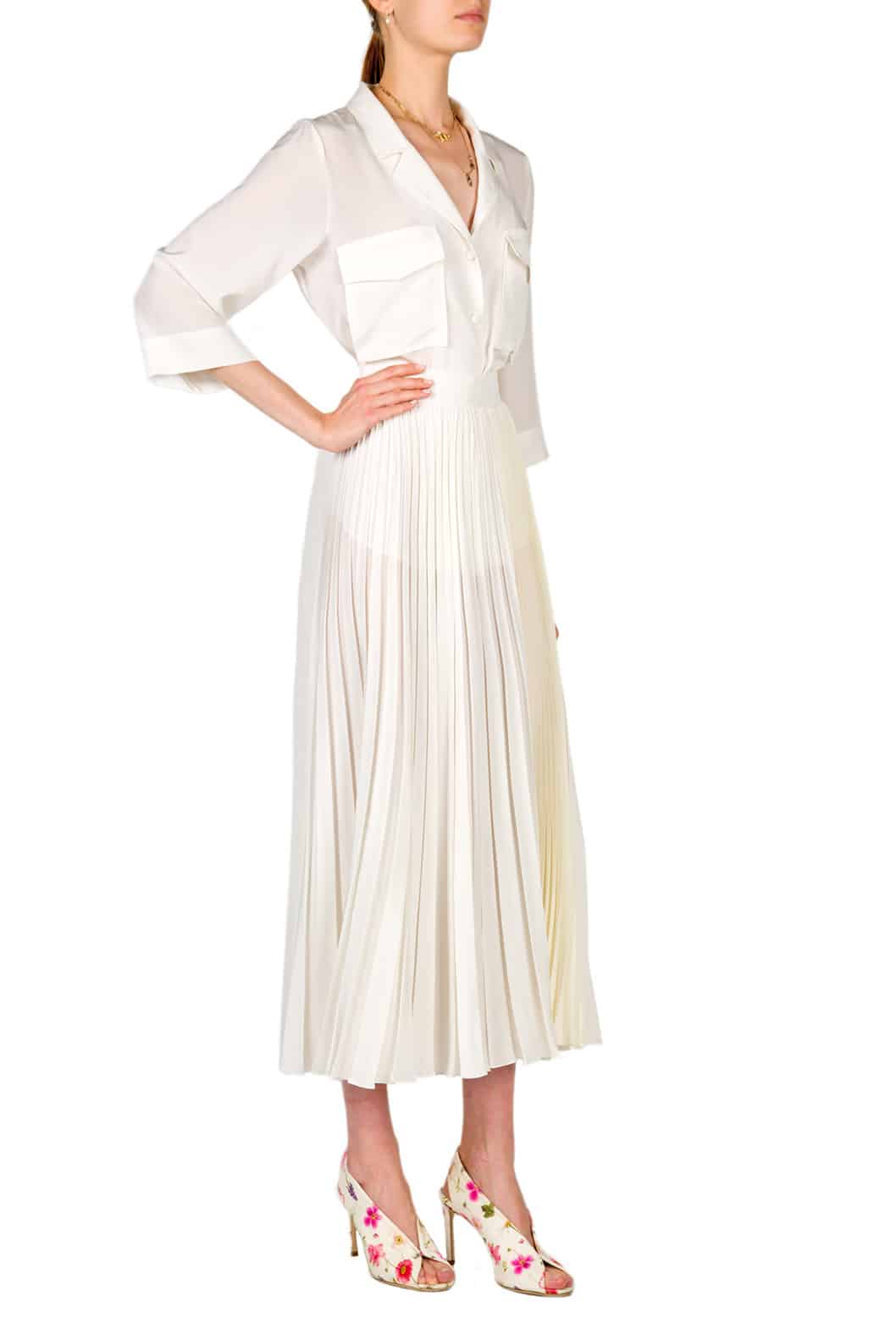 Luisa Beccaria Top In Crêpe Decorato Con Tasche Applicate