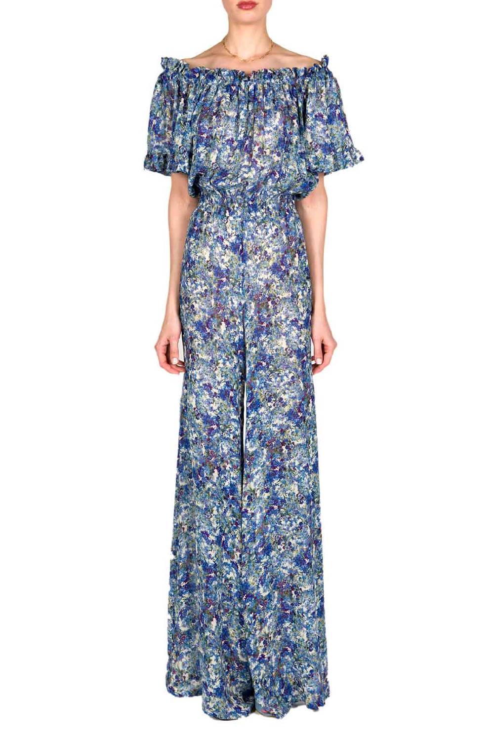 Luisa Beccaria Tuta Con Stampa Floreale Con Spalle Scoperte