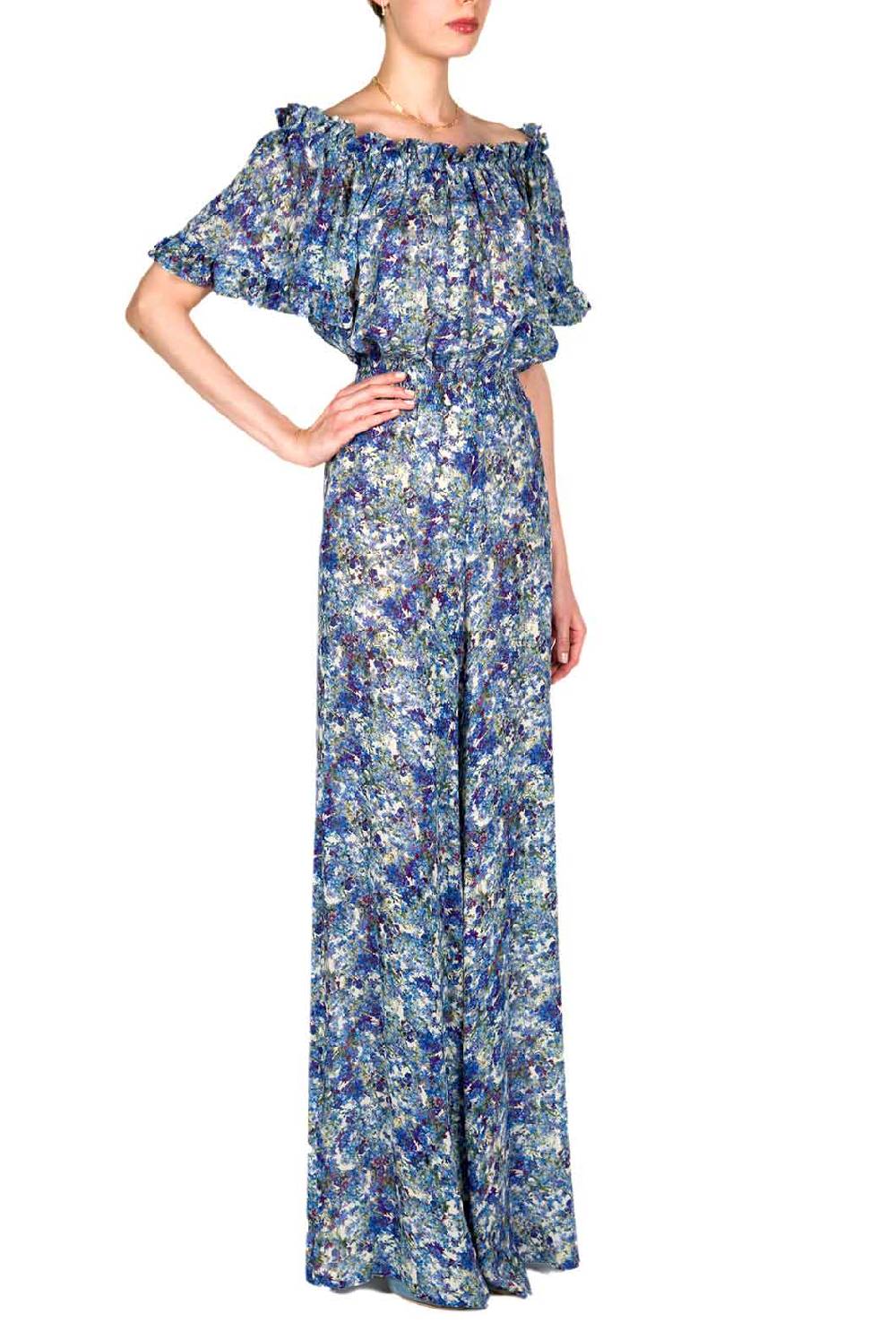 Luisa Beccaria Tuta Con Stampa Floreale Con Spalle Scoperte