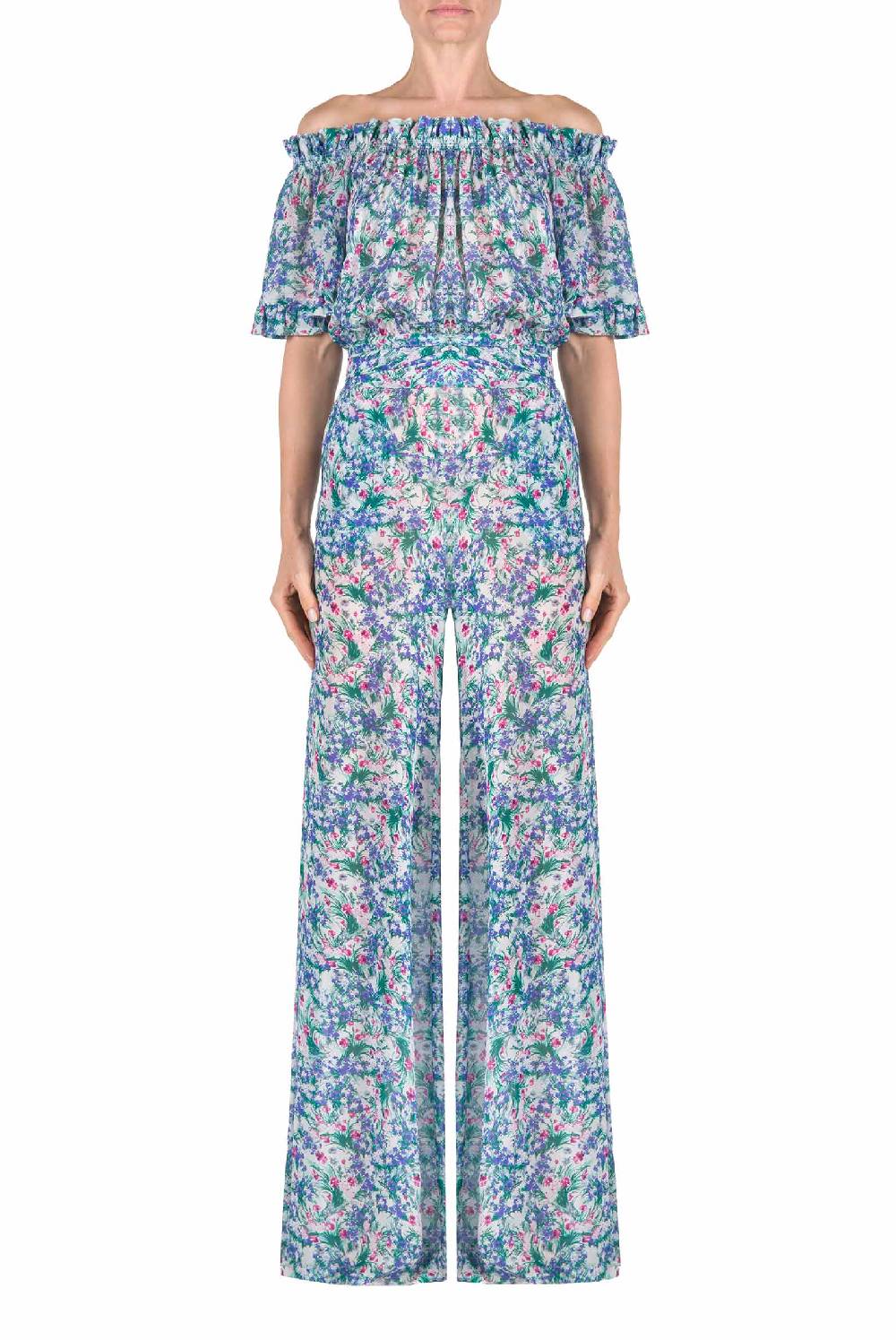 Luisa Beccaria Tuta In Georgette Con Stampa Floreale