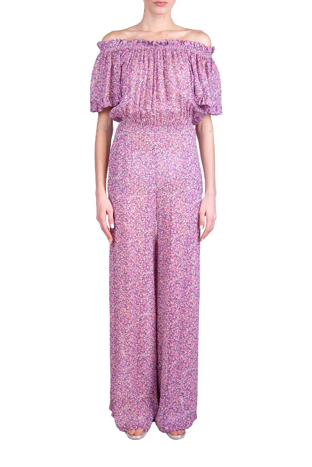 Luisa Beccaria Tuta In Georgette Con Stampa Floreale