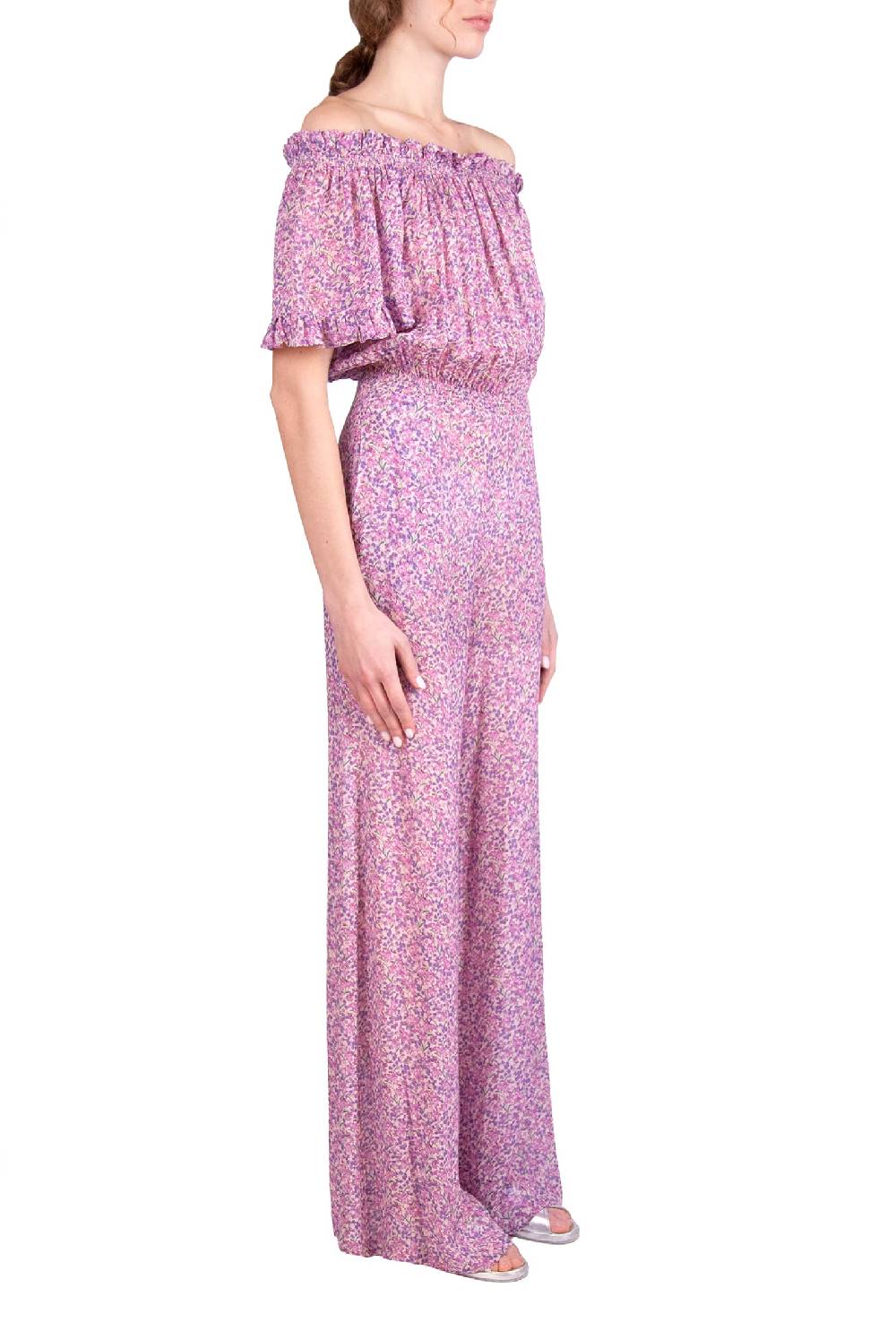 Luisa Beccaria Tuta In Georgette Con Stampa Floreale