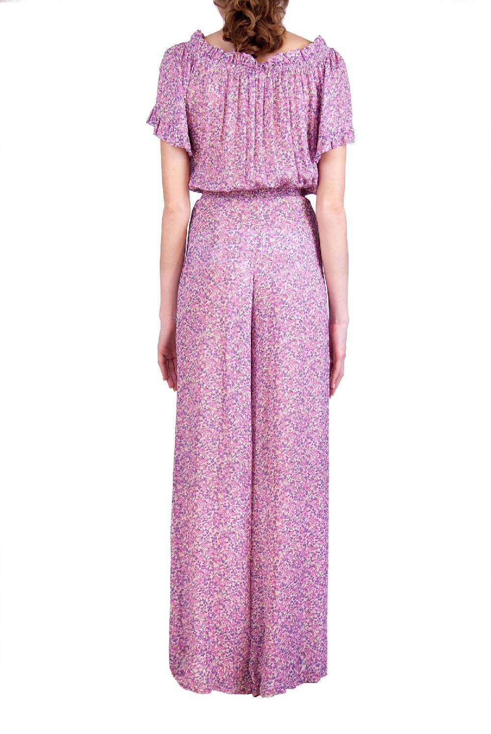 Luisa Beccaria Tuta In Georgette Con Stampa Floreale