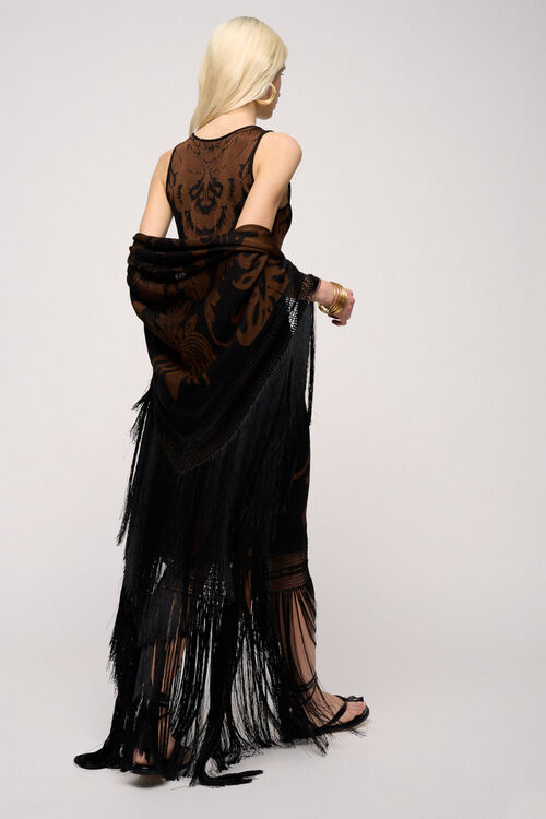 Luisa Spagnoli Camedrio - Scialle Con Frange - Fashion Show