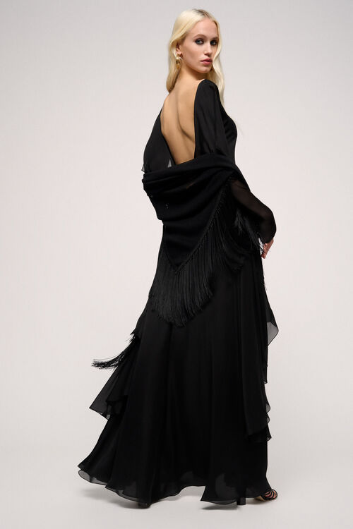 Luisa Spagnoli Compasso - Scialle con frange - Fashion Show