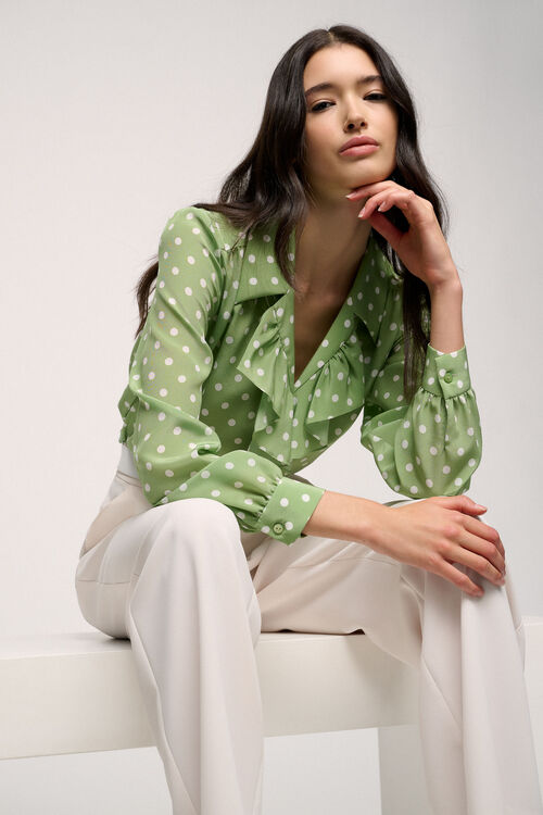 Luisa Spagnoli Birillo - Camicia con volant