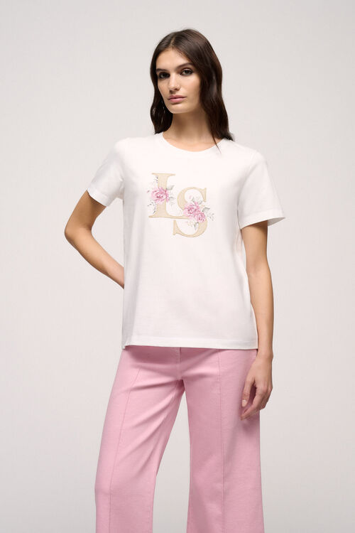 Luisa Spagnoli Bonomia - T-shirt ricamata