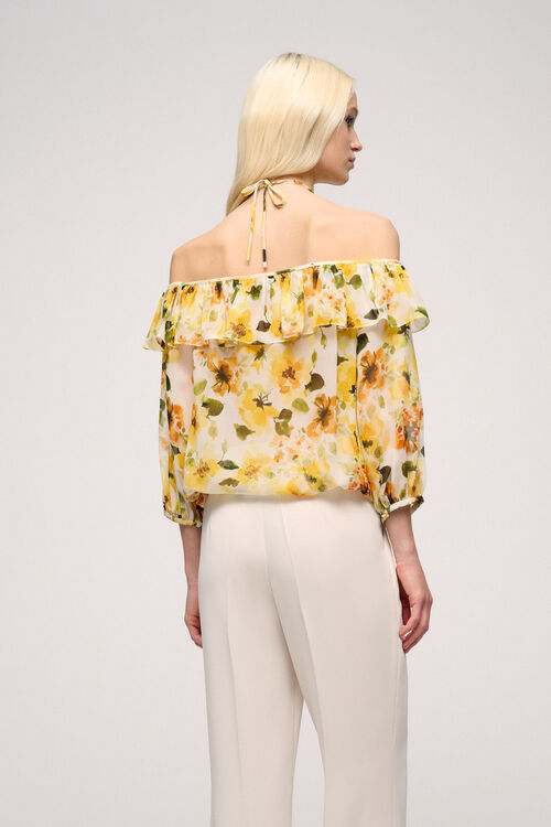 Luisa Spagnoli Brioche - Top Floreale In Seta