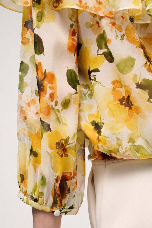 Luisa Spagnoli Brioche - Top Floreale In Seta