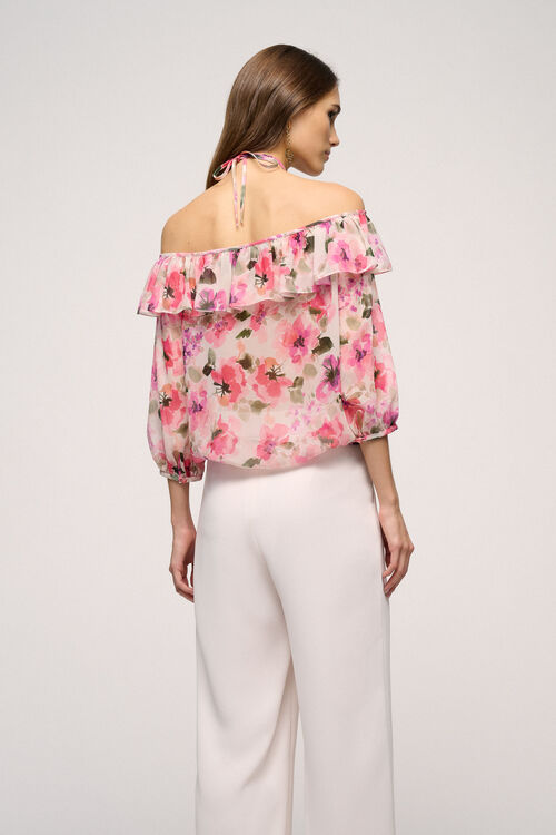 Luisa Spagnoli Brioche - Top Floreale In Seta