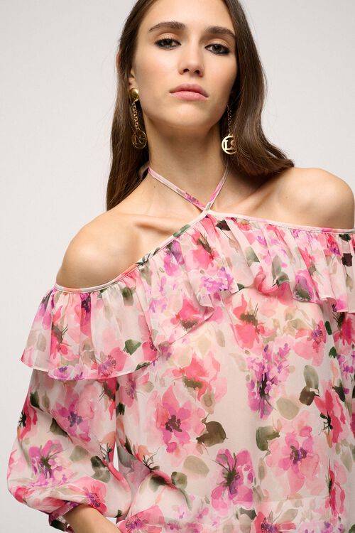 Luisa Spagnoli Brioche - Top floreale in seta