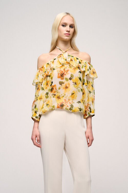 Luisa Spagnoli Brioche - Top floreale in seta