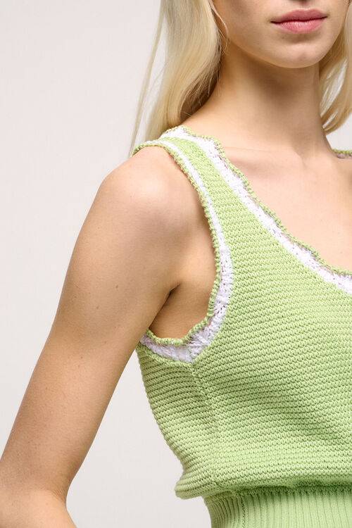 Luisa Spagnoli Chinino - Top Bon Ton In Maglia