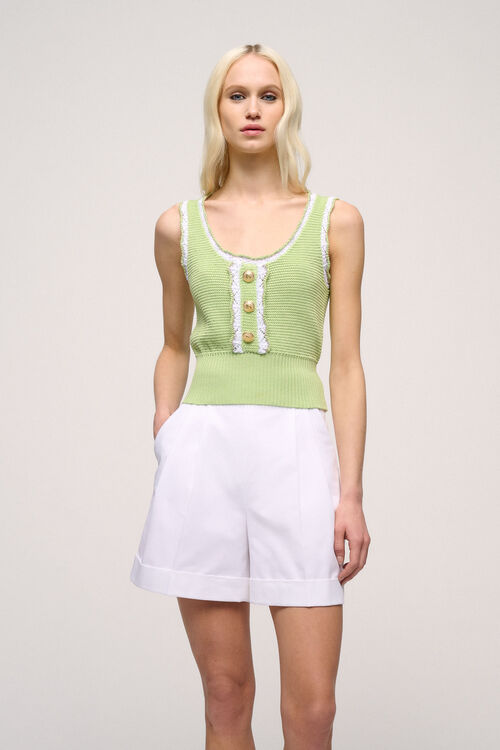 Luisa Spagnoli Chinino - Top bon ton in maglia