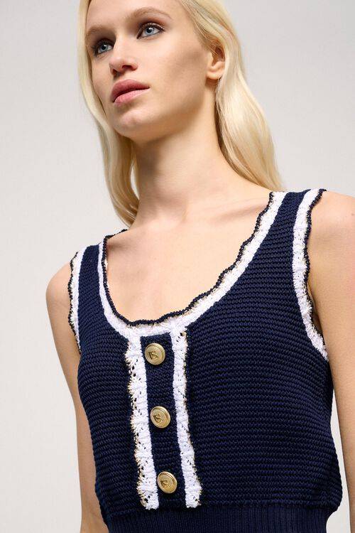 Luisa Spagnoli Chinino - Top Bon Ton In Maglia