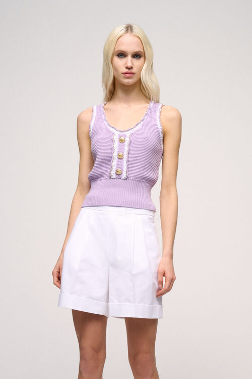 Luisa Spagnoli Chinino - Top bon ton in maglia