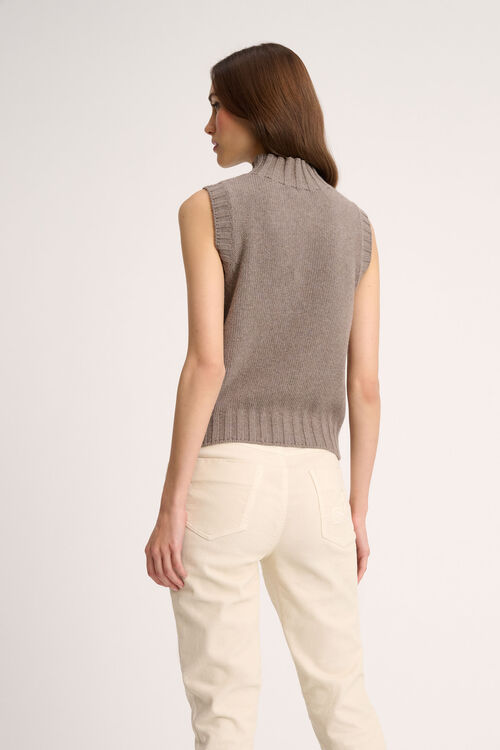 Luisa Spagnoli Chiusura - Gilet A Collo Alto