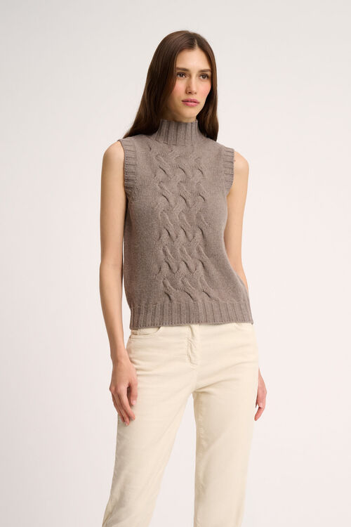 Luisa Spagnoli Chiusura - Gilet A Collo Alto