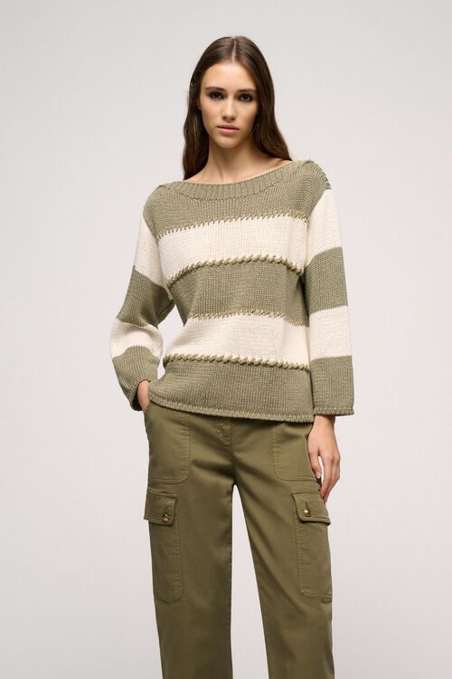Luisa Spagnoli Colla - Pullover A Righe