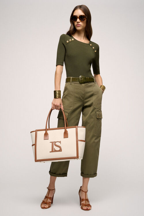 Luisa Spagnoli Contralto - Top Bottoni A Contrasto