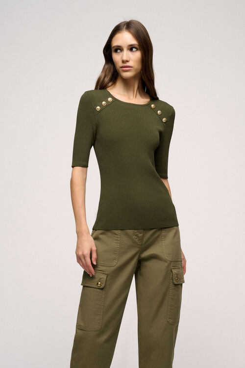 Luisa Spagnoli Contralto - Top bottoni a contrasto