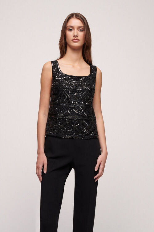 Luisa Spagnoli Labi - Top con paillettes