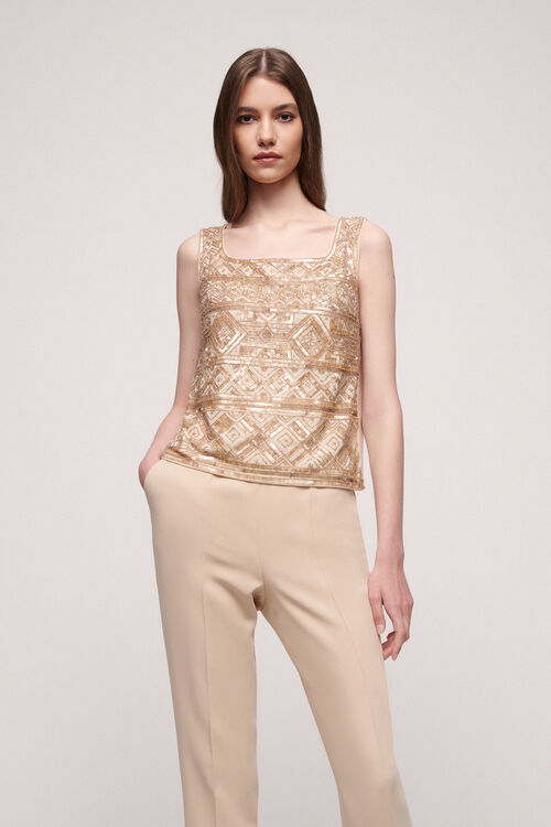 Luisa Spagnoli Labi - Top con paillettes