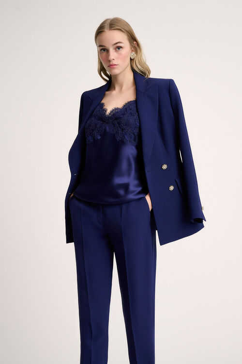 Luisa Spagnoli Luogo - Top con applicazioni in pizzo