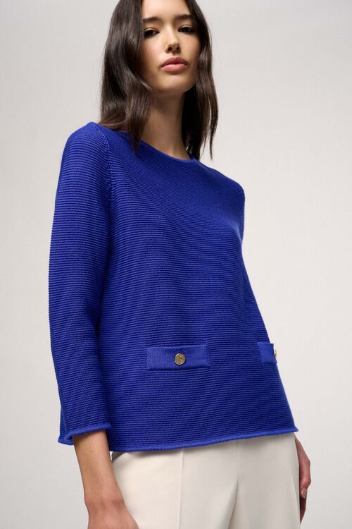 Luisa Spagnoli Miliaria - Pullover con bottoni