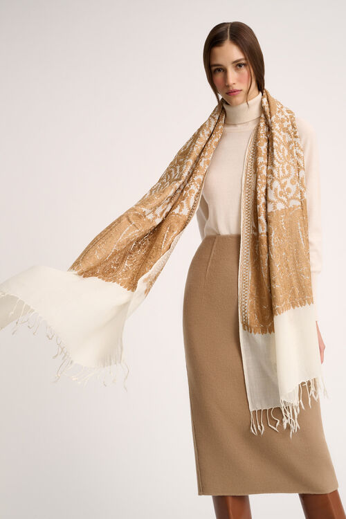 Luisa Spagnoli Radicchio - Stola Disegno Jacquard