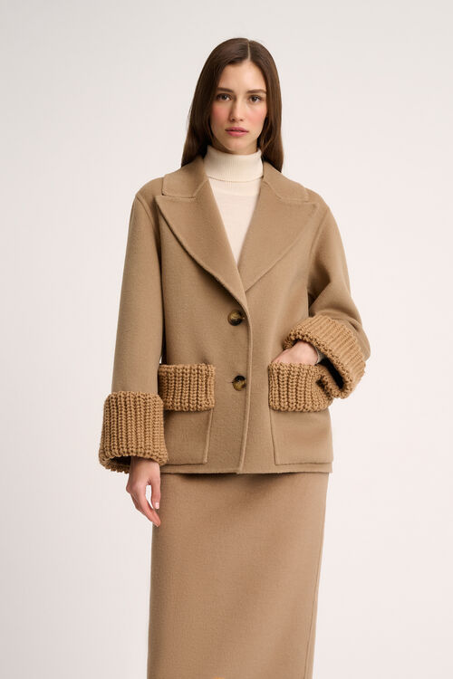 Luisa Spagnoli Sonico - Caban Con Dettagli In Maglia