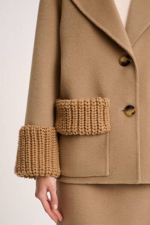 Luisa Spagnoli Sonico - Caban Con Dettagli In Maglia