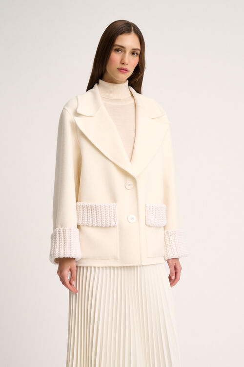 Luisa Spagnoli Sonico - Caban Con Dettagli In Maglia
