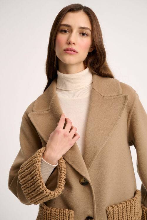 Luisa Spagnoli Sonico - Caban con dettagli in maglia