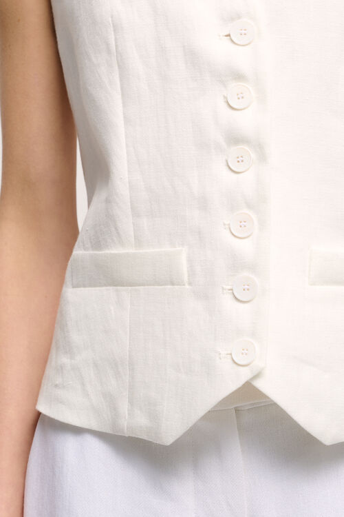 Luisa Spagnoli Varo - Gilet Classico In Lino