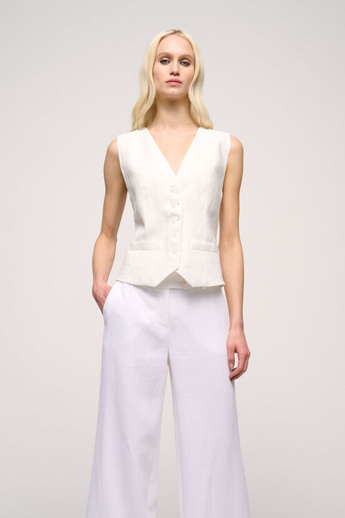 Luisa Spagnoli Varo - Gilet classico in lino