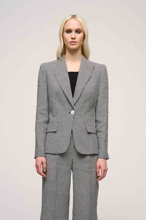 Luisa Spagnoli Vellutata - Giacca in lino Vichy