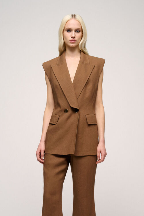 Luisa Spagnoli Volta - Gilet in misto lino
