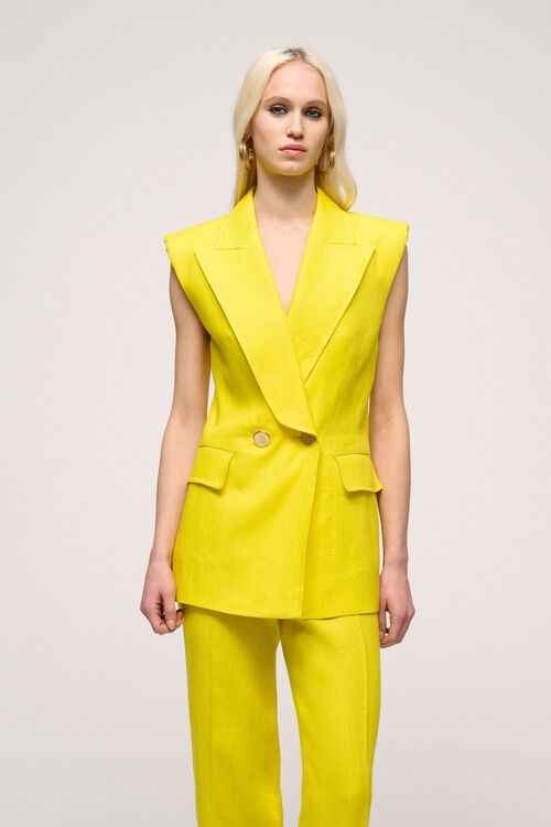 Luisa Spagnoli Volta - Gilet In Misto Lino