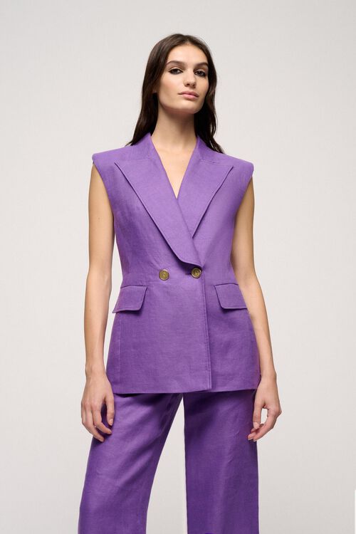 Luisa Spagnoli Volta - Gilet in misto lino