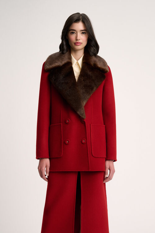 Luisa Spagnoli Sarnico - Cappottino con revers faux fur - Fashion Show