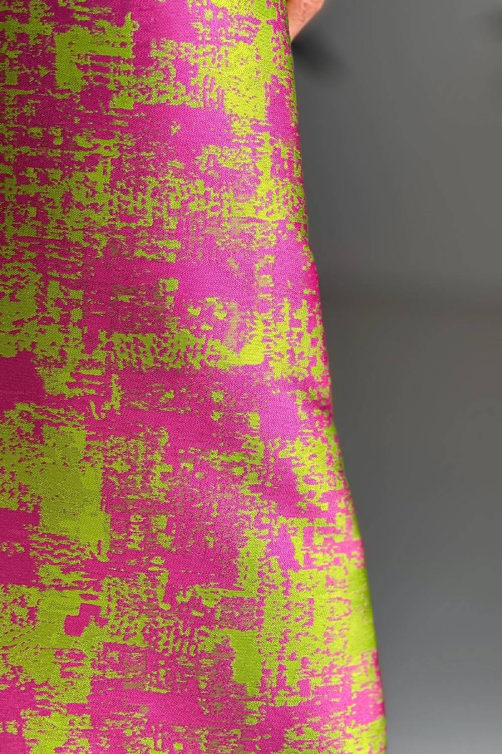 Lunatica Milano Gonna Svasata Abstract Green Fucsia